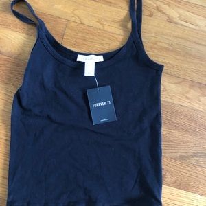 Forever 21 crop top tank black cotton size xs